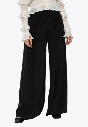 Pleat Front Wide-Leg Pants