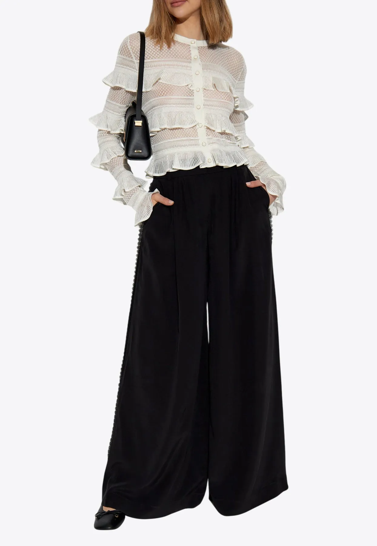 Pleat Front Wide-Leg Pants