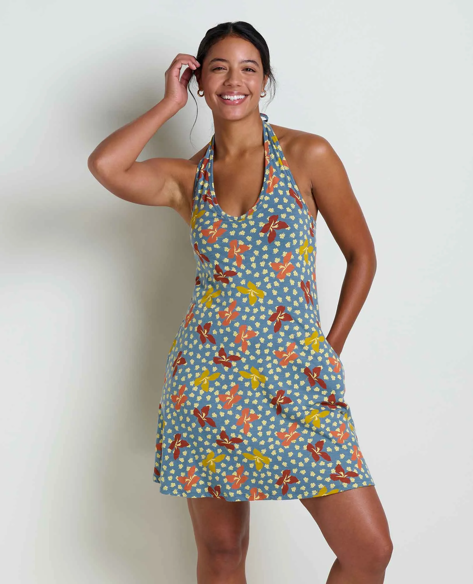 Plumeria Halter Dress