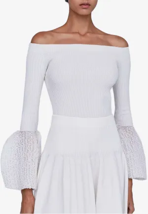 Pottery Ornament Off-Shoulder Top