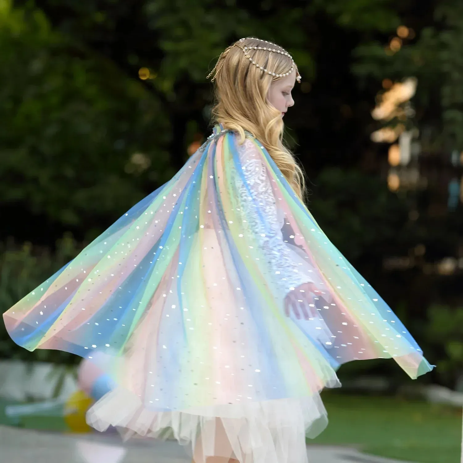 Princess Robe Rainbow Kids Princess Cloak For Girl Princess Cape Cloak Fairy Cape Cloak Anna  Clothes