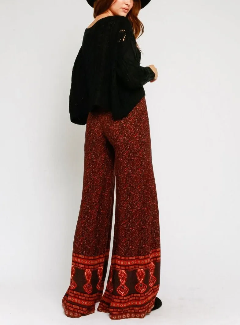 Print Wide Leg Pants