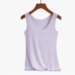 Purple satin sleeveless top