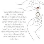 Qudo Bottone 10mm Silver Topper - Clear Crystal