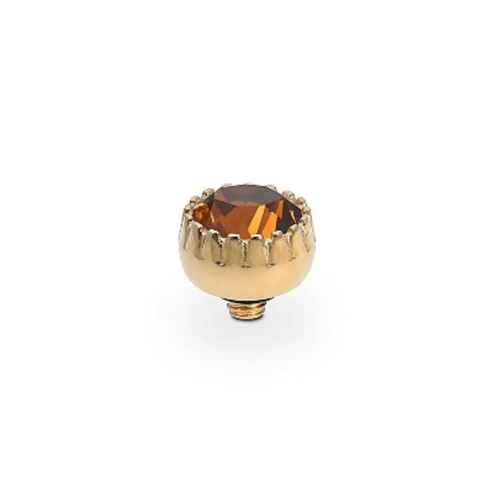 Qudo London 8mm Gold Topper - Smoked Topaz