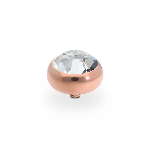 Qudo Sesto 10mm Rose Gold Topper - Clear Crystal