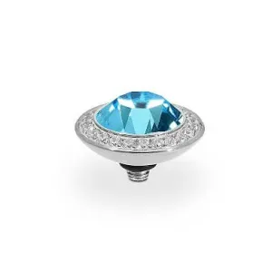 Qudo Tondo Deluxe 13mm Silver Topper - Aquamarine
