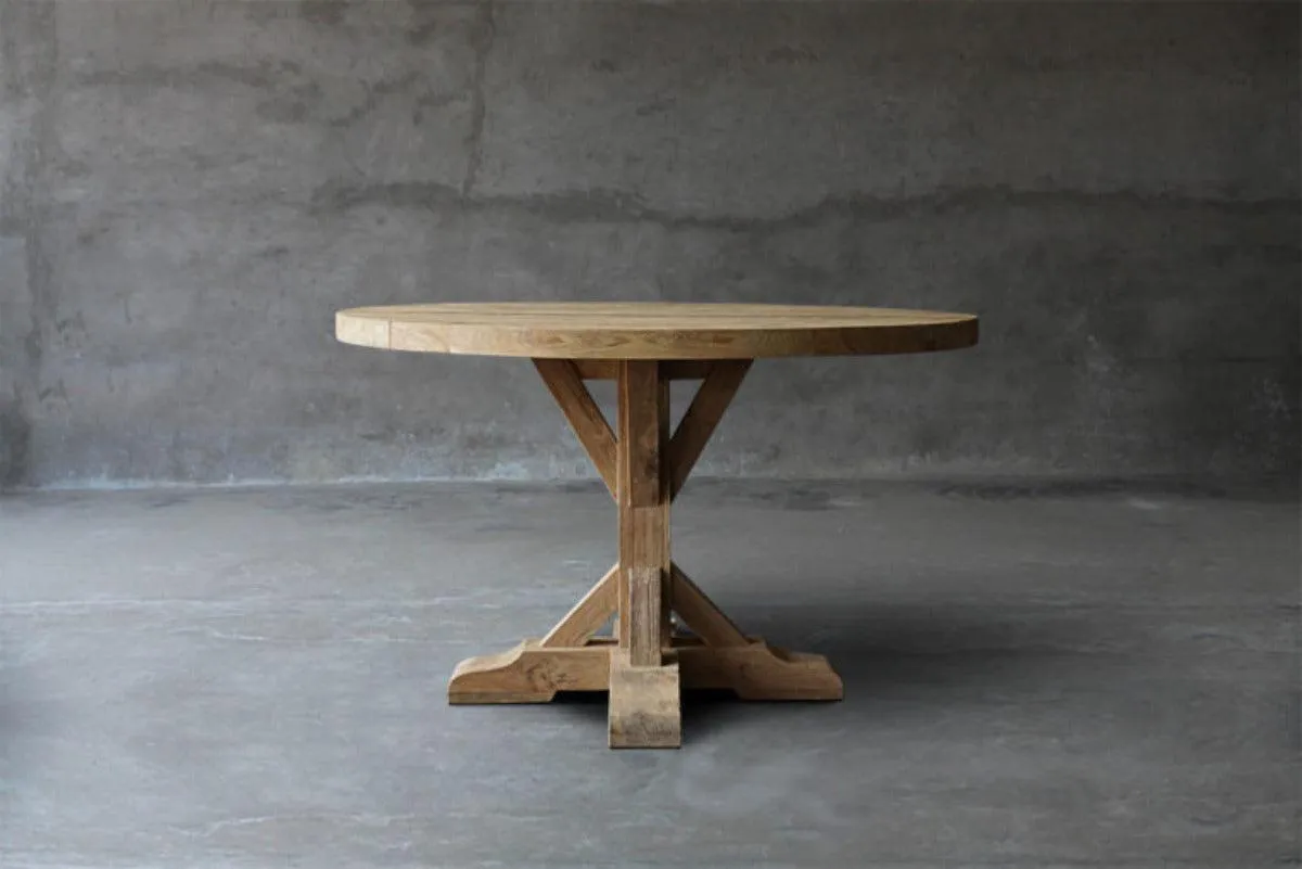 Reclaimed Teak Table R Base Dining Table
