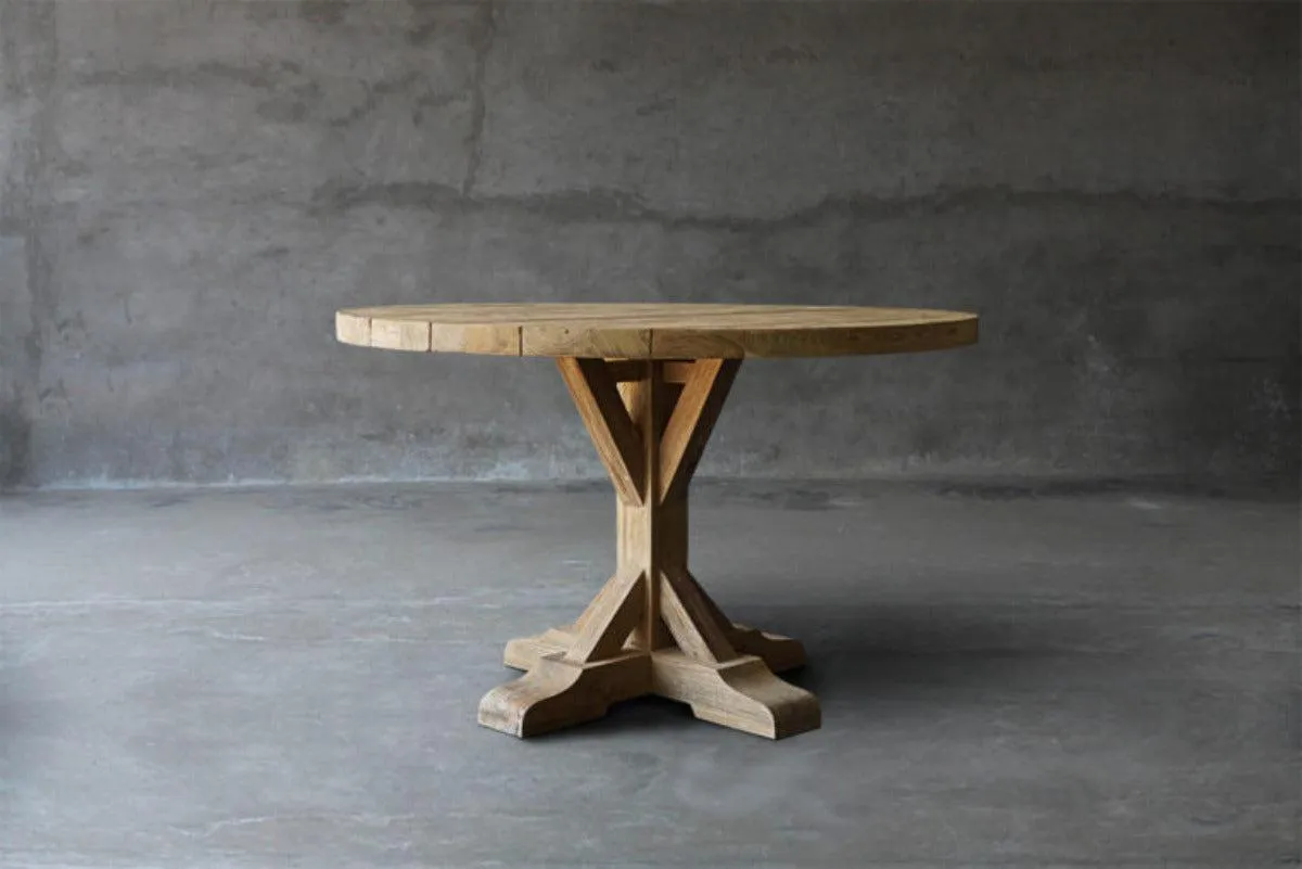 Reclaimed Teak Table R Base Dining Table
