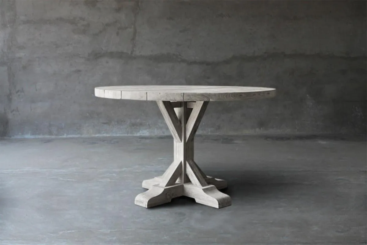 Reclaimed Teak Table R Base Dining Table