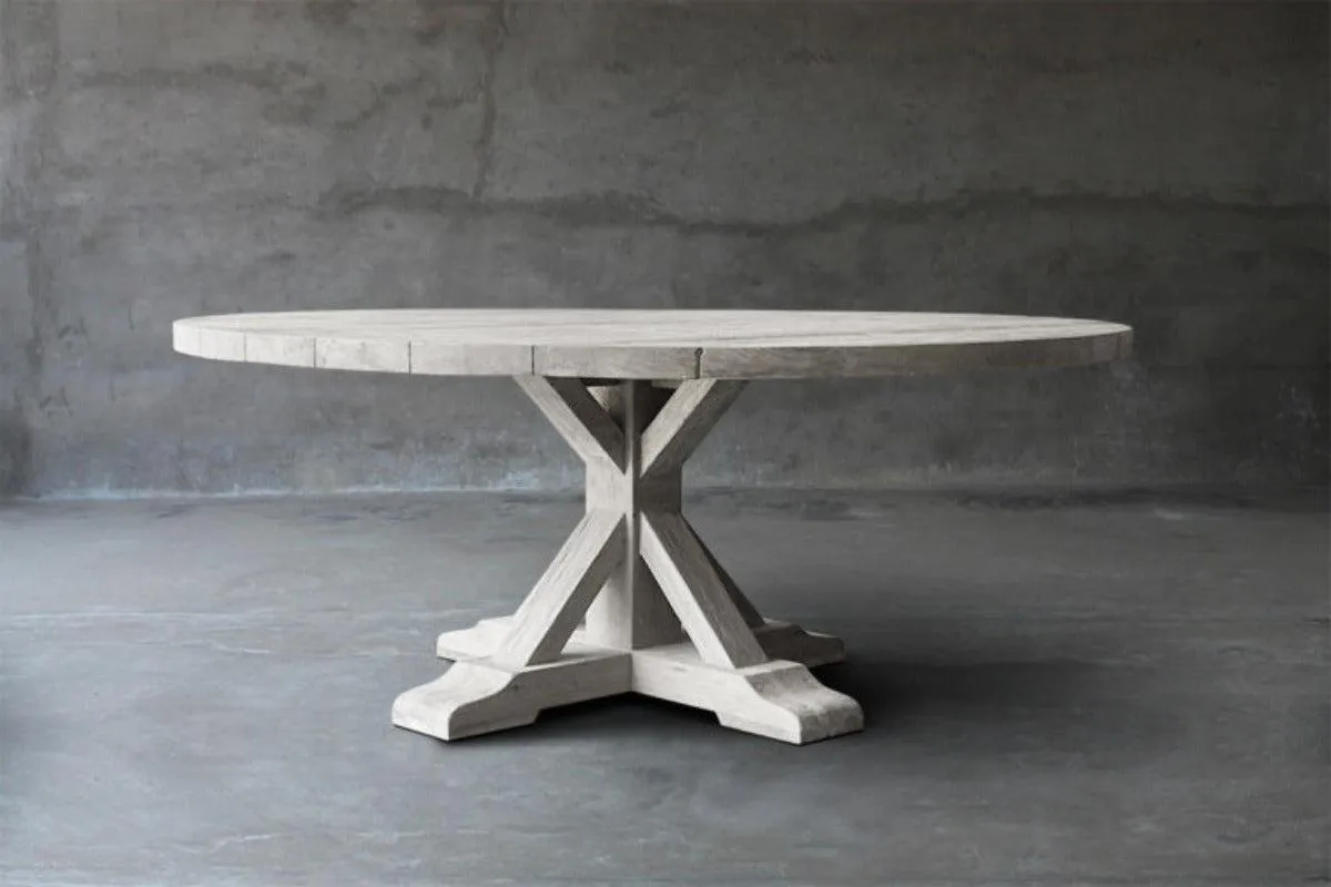Reclaimed Teak Table R Base Dining Table