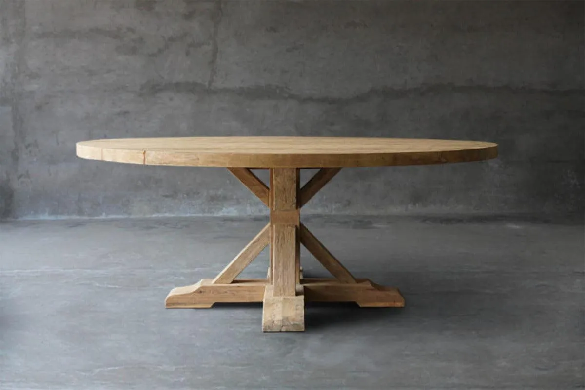 Reclaimed Teak Table R Base Dining Table