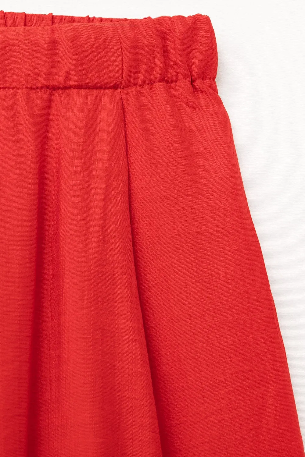 Red pants with wide leg in light viscose fabric