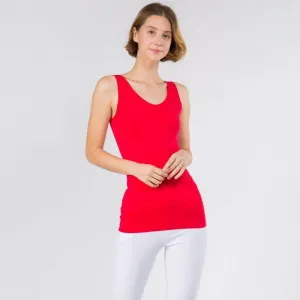 Red Seamless Reversible Tank Top