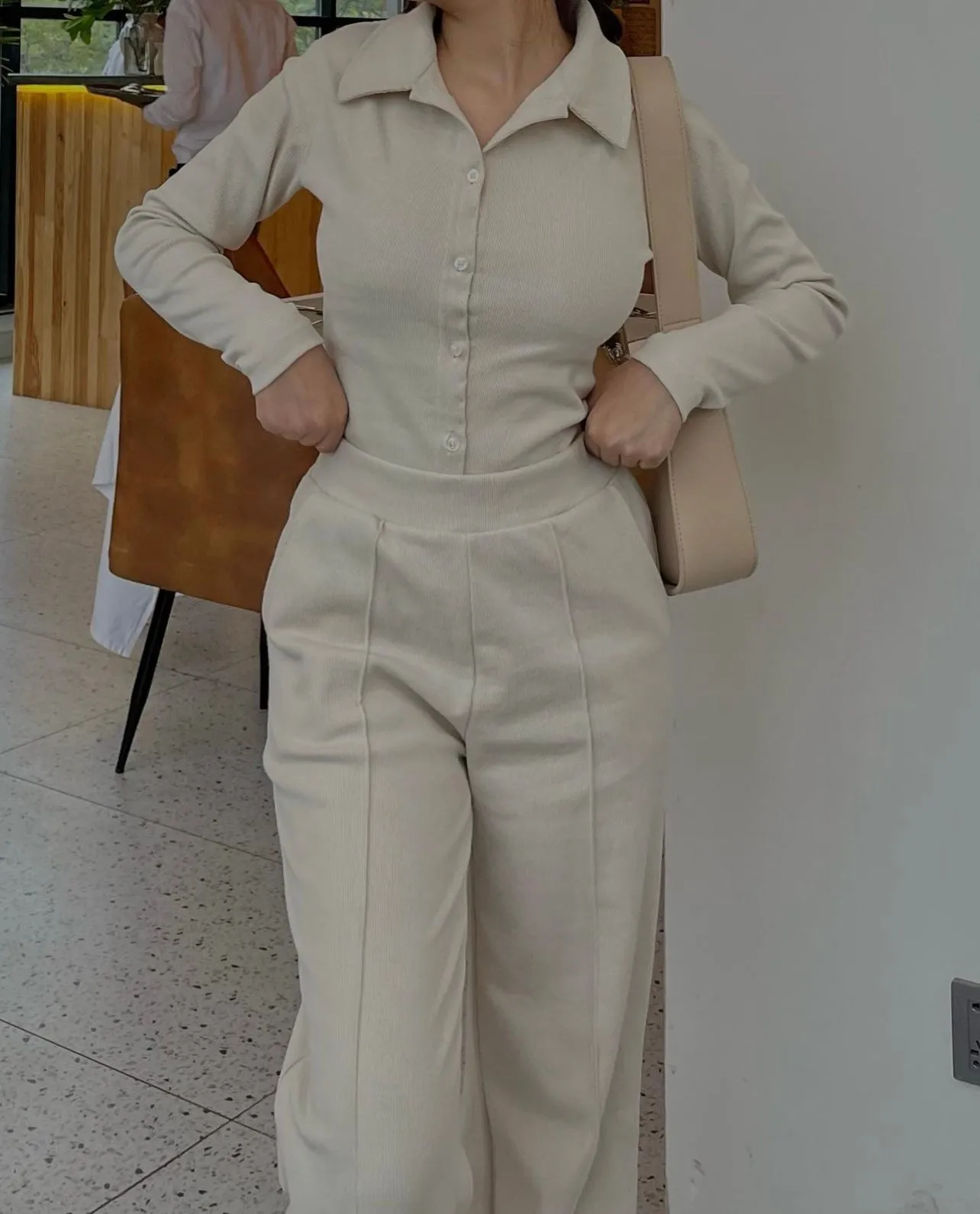 Ribbed Wide Leg Pants