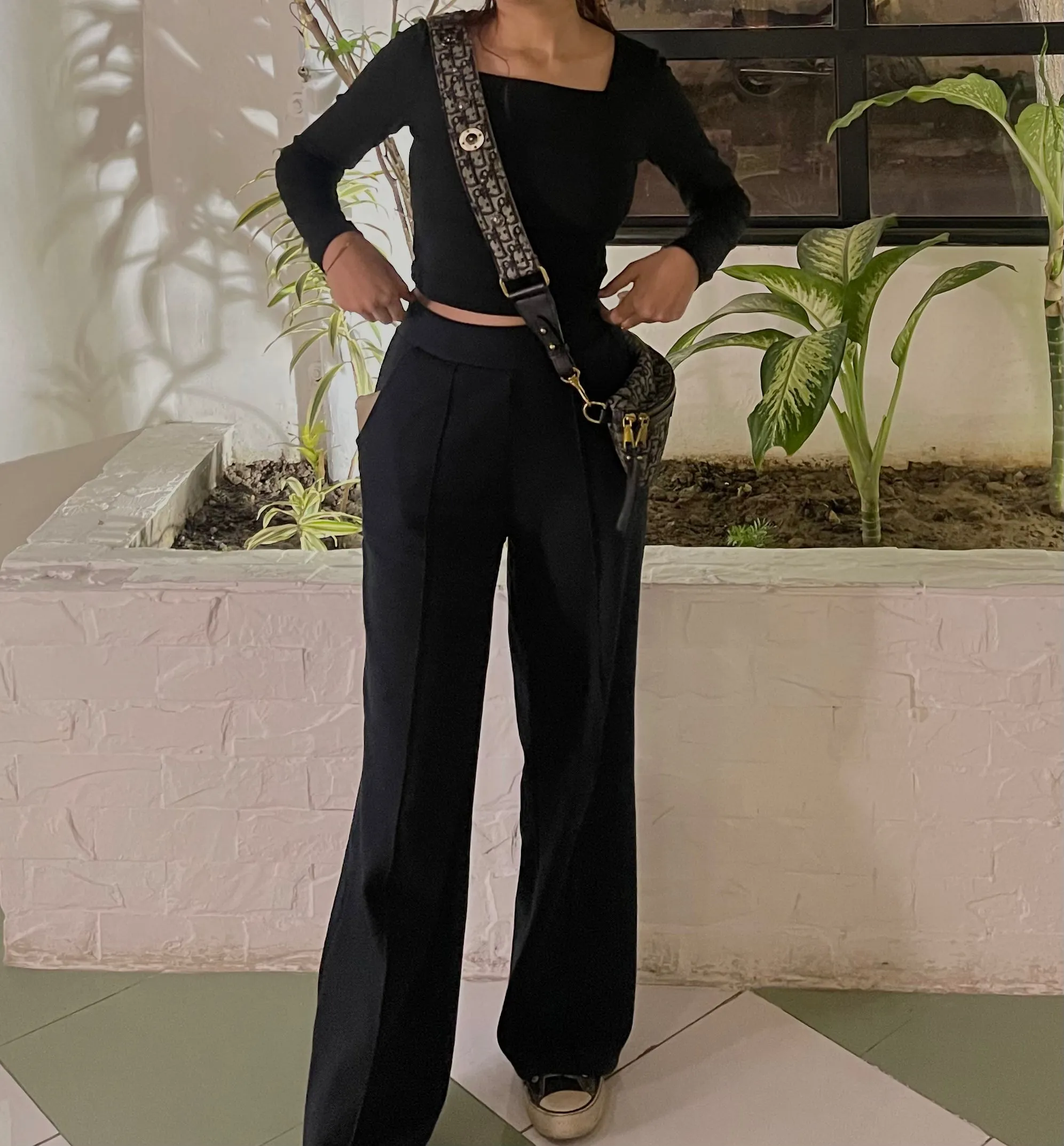 Ribbed Wide Leg Pants