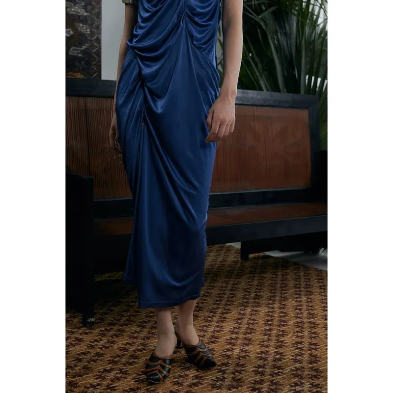 Rimless Draped Halter Dress