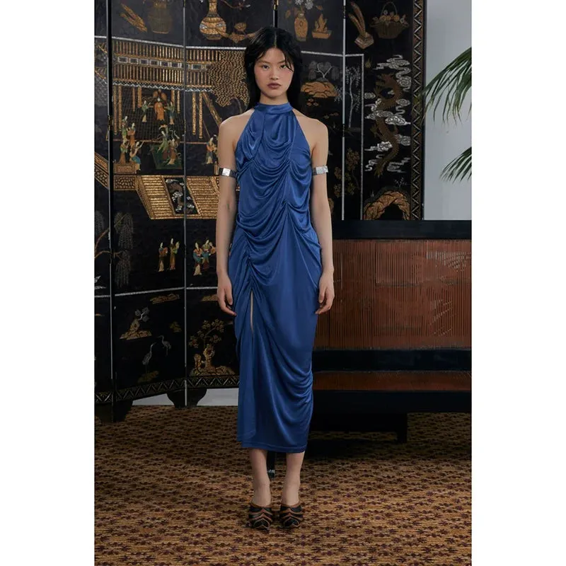 Rimless Draped Halter Dress