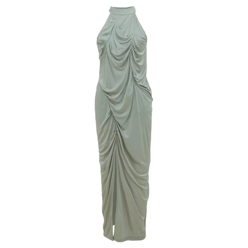 Rimless Draped Halter Dress