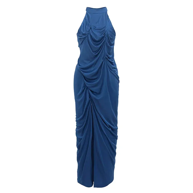 Rimless Draped Halter Dress