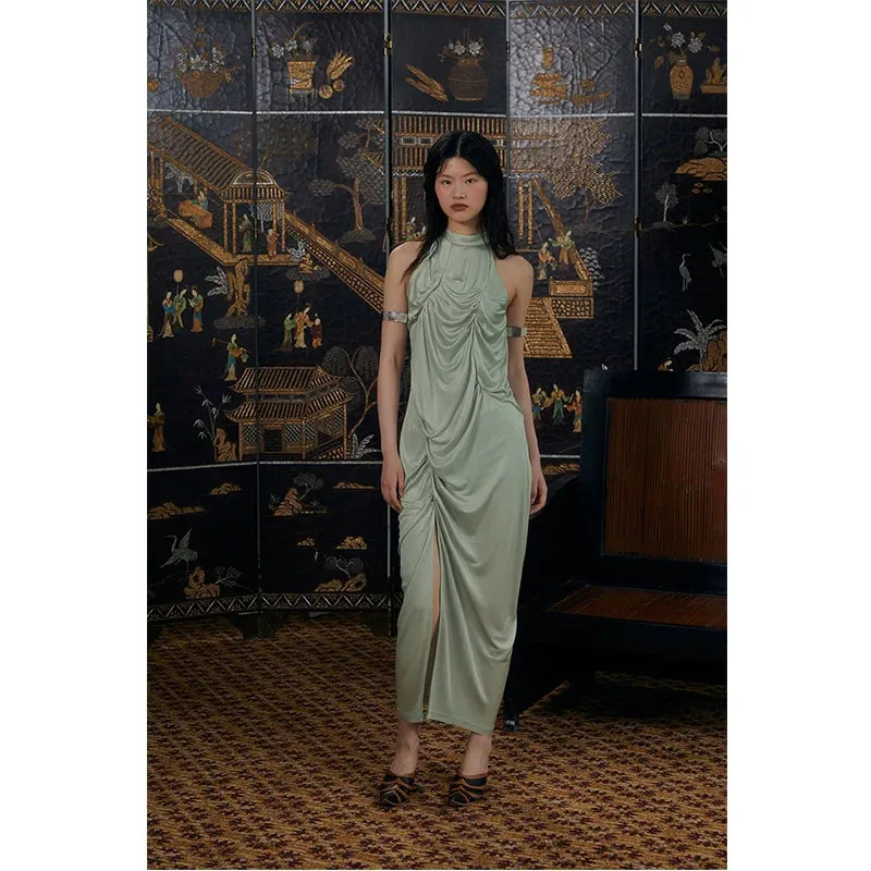 Rimless Draped Halter Dress