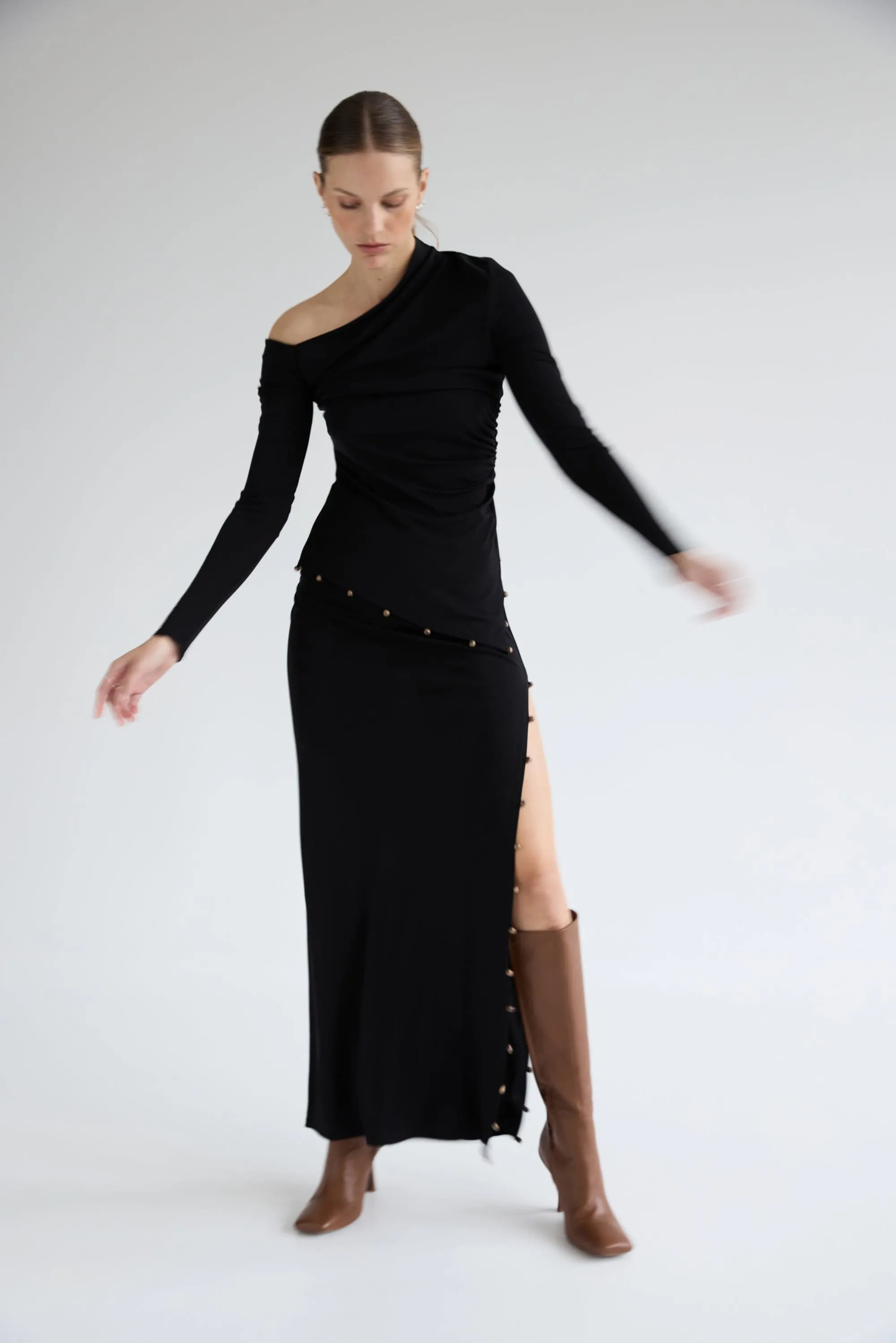 ROLLING STONE LONG SLEEVE TOP | BLACK
