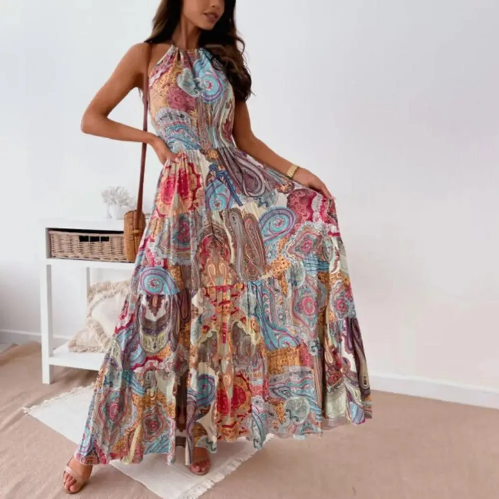 Rosaria - Effortless Backless Woman's Halter Dress
