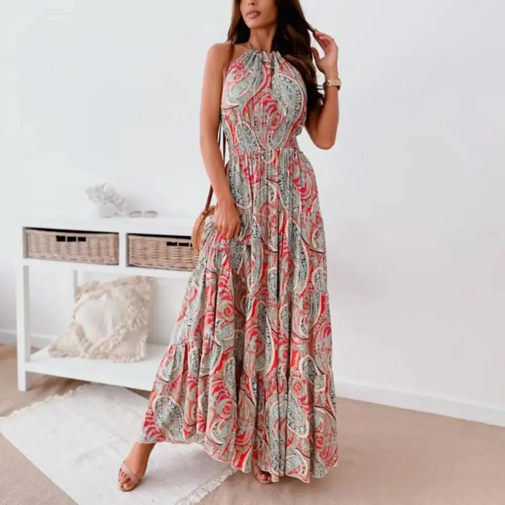 Rosaria - Effortless Backless Woman's Halter Dress
