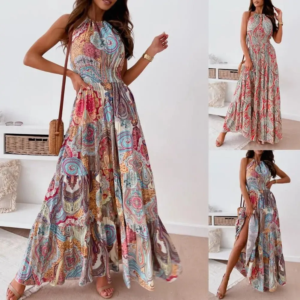 Rosaria - Effortless Backless Woman's Halter Dress