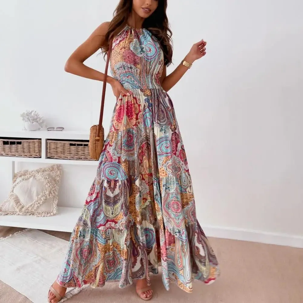 Rosaria - Effortless Backless Woman's Halter Dress