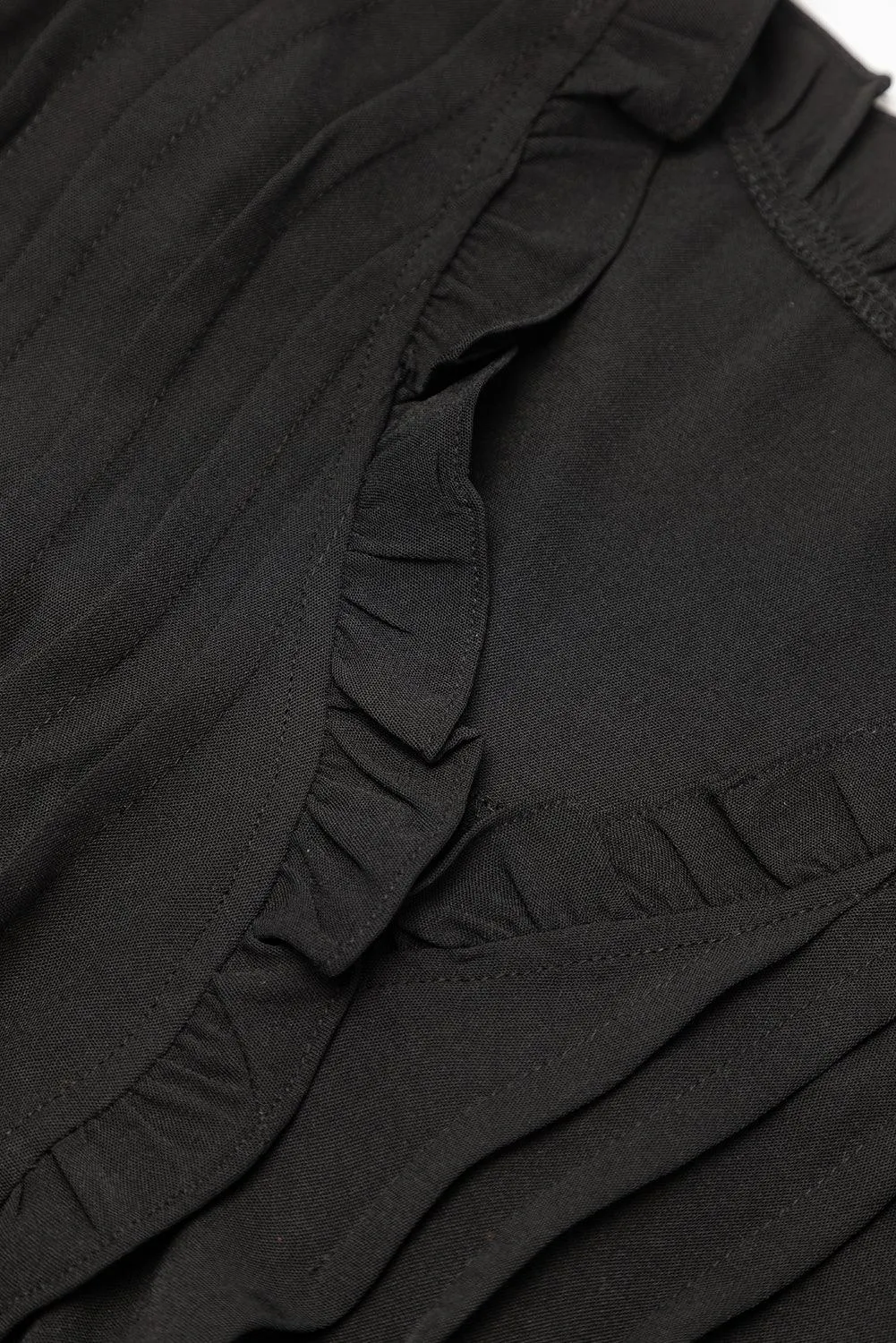 Ruffle Sleeve V-Neck Frilled Shift Dress
