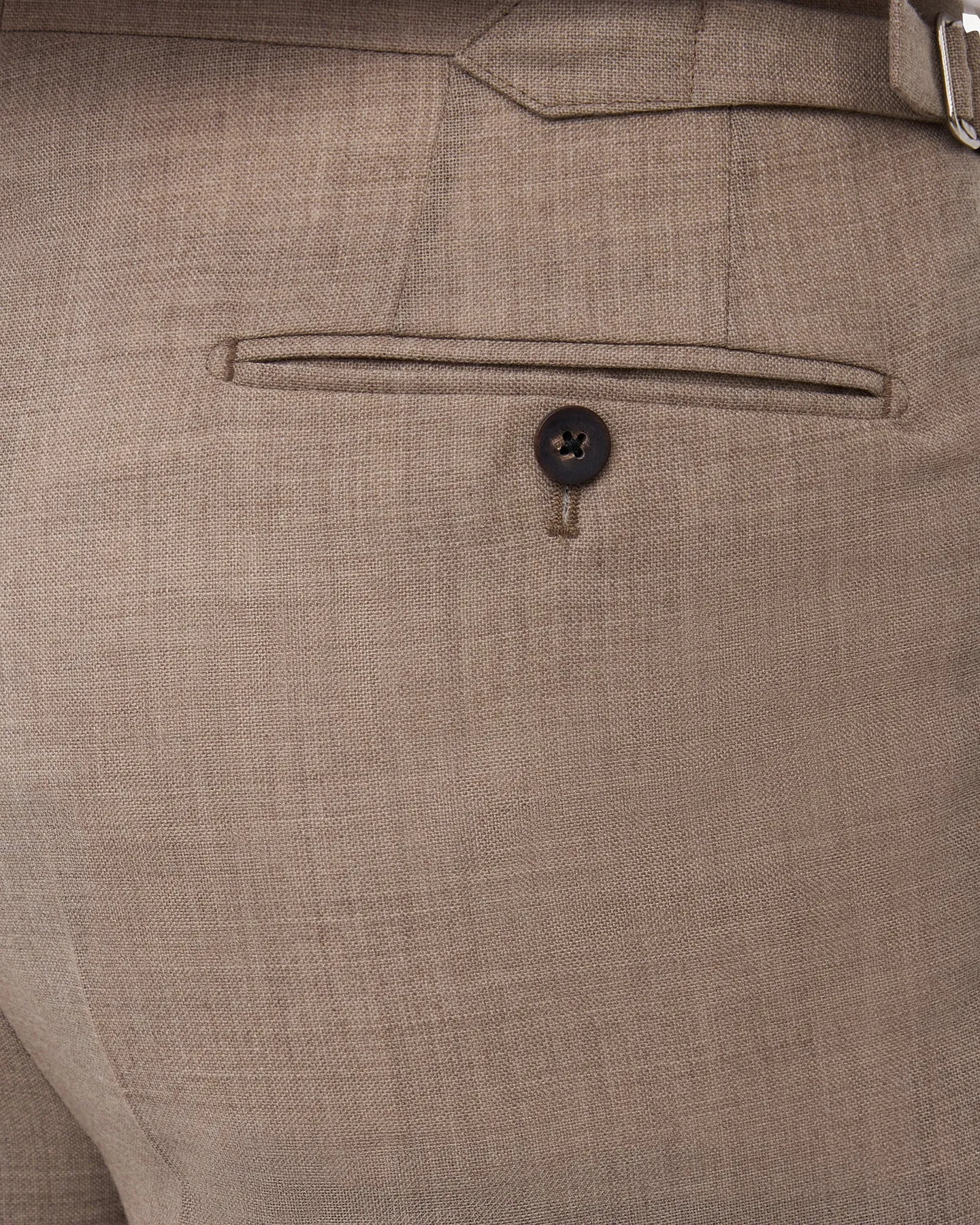 Sand Single Pleat Tropical Wool Trousers