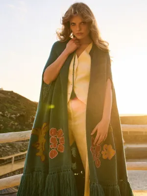 Saphire Embroidered Knitted Cape