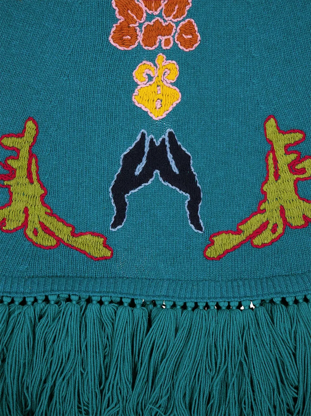 Saphire Embroidered Knitted Cape