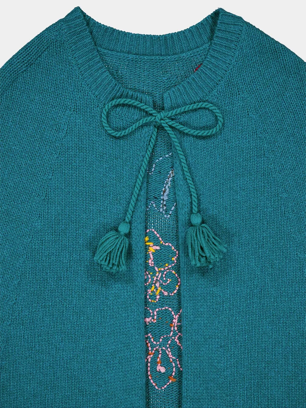 Saphire Embroidered Knitted Cape