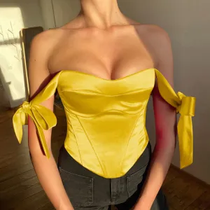 Satin Corset Bow Tie Top