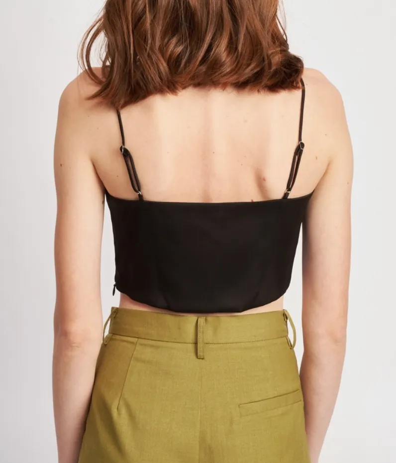 Satin Cowl Neck Bustier