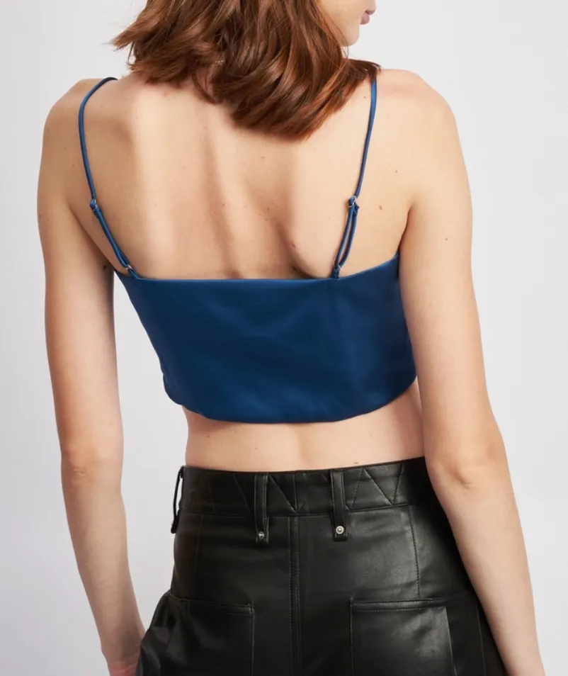 Satin Cowl Neck Bustier