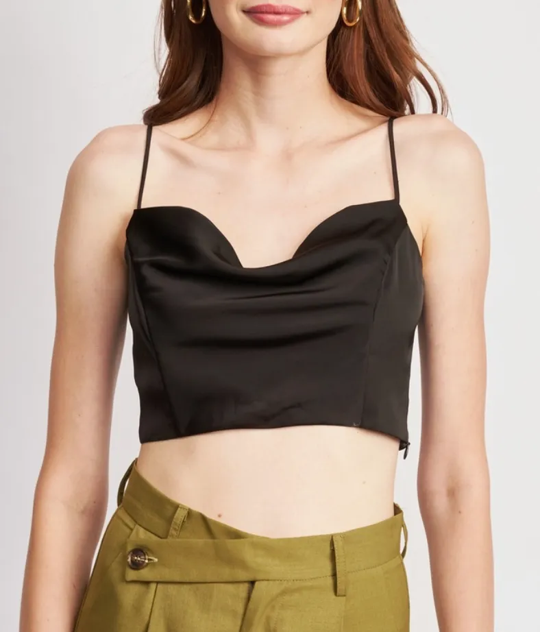 Satin Cowl Neck Bustier