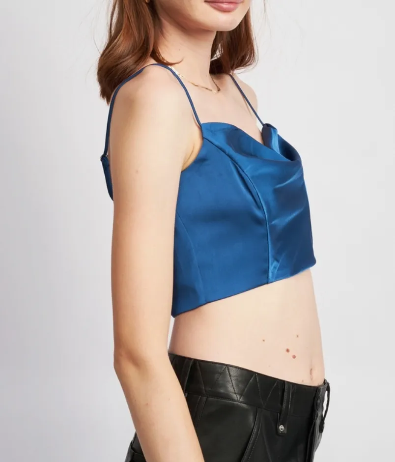 Satin Cowl Neck Bustier