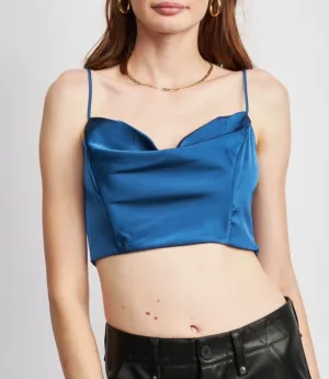 Satin Cowl Neck Bustier