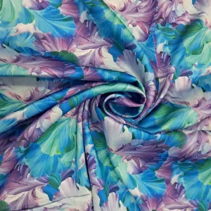 Satin Printred Leaf Print