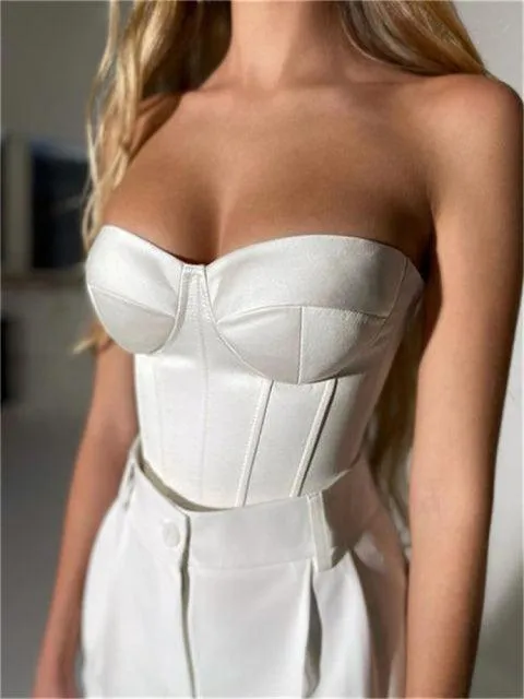 Satin Strapless Corset Top