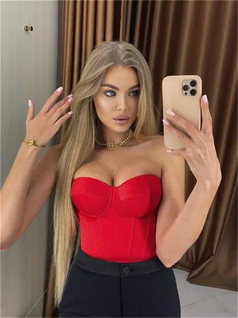 Satin Strapless Corset Top