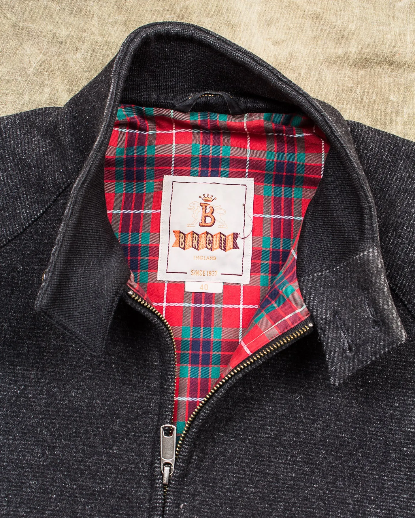 Second Hand Baracuta Harrington Wool Tweed Jacket Size 40