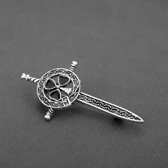 Shamrock Sword Kilt Pin