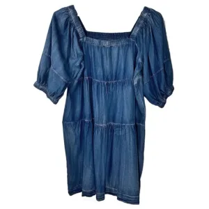 She   Sky Chambray Blue Faux Denim Dress with Pockets 2XL