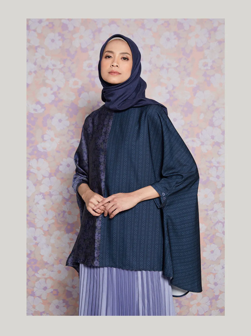 SHENA KAFTAN TOP NAVY