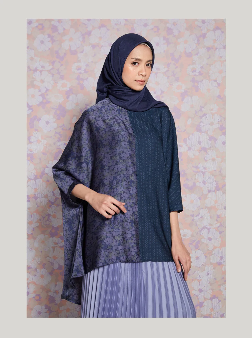 SHENA KAFTAN TOP NAVY