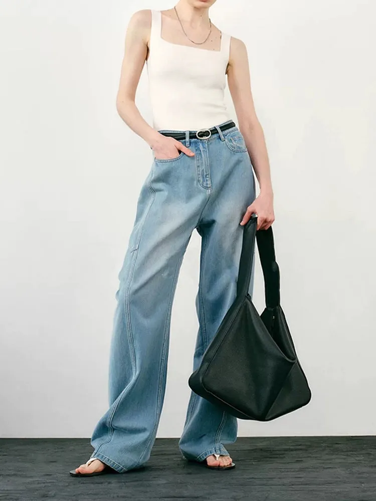 Sickle Wide Leg Deconstructed Jeans